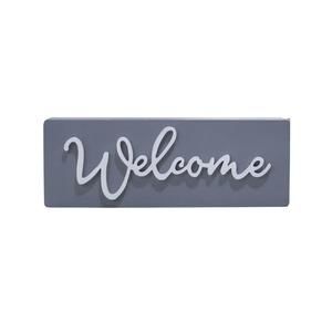NEW PARIS LOFT small 3d welcome word wood block sign in grey